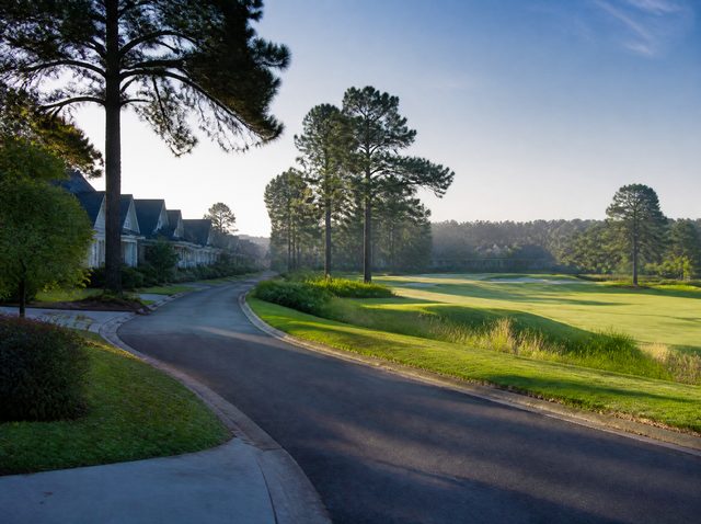 Carolina Shores, NC residential street by a golf course